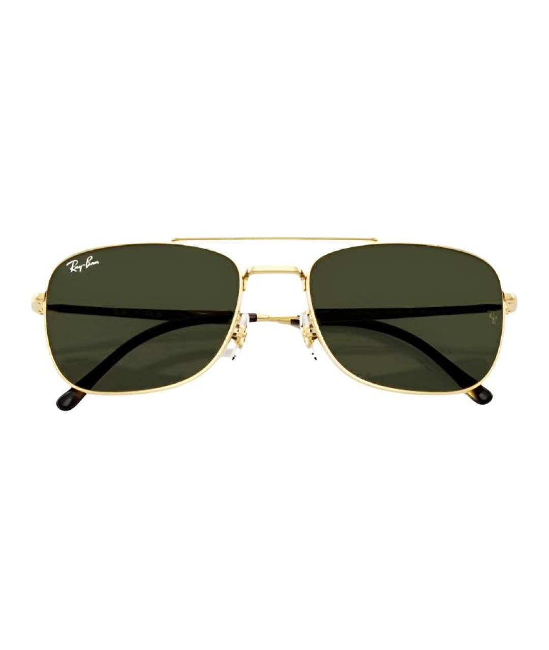 RAY BAN Золотые металлические солнцезащитные очки, фото 3