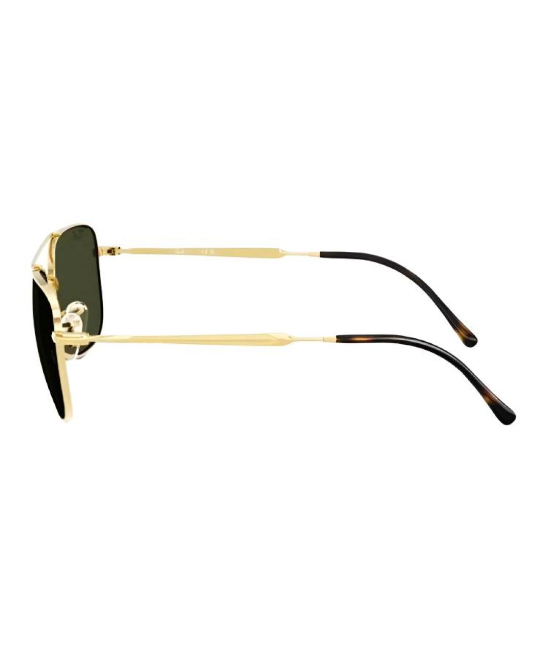 RAY BAN Золотые металлические солнцезащитные очки, фото 4