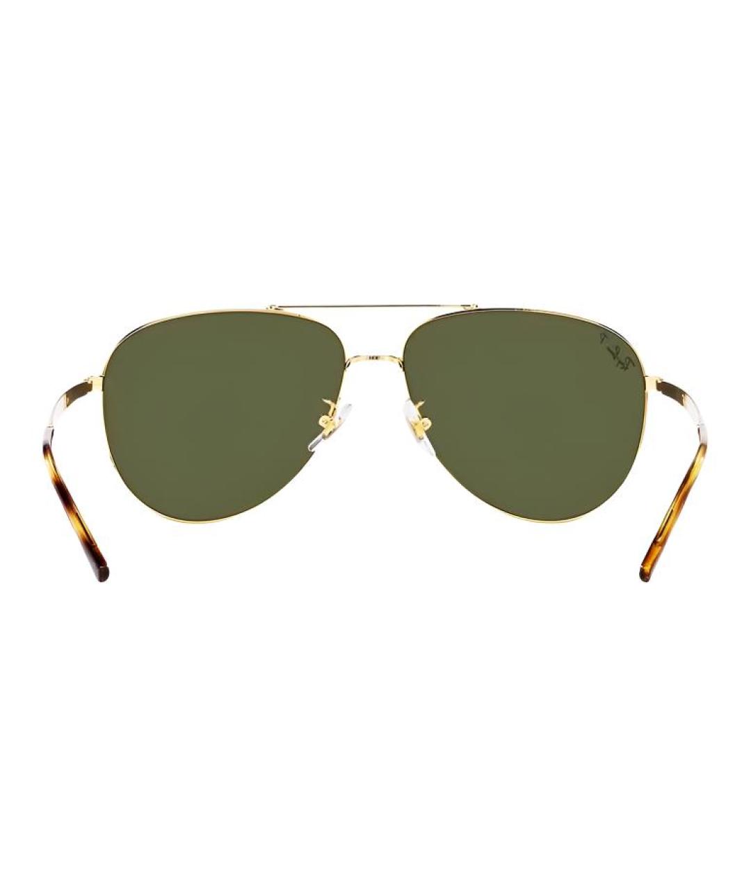 RAY BAN Золотые металлические солнцезащитные очки, фото 3