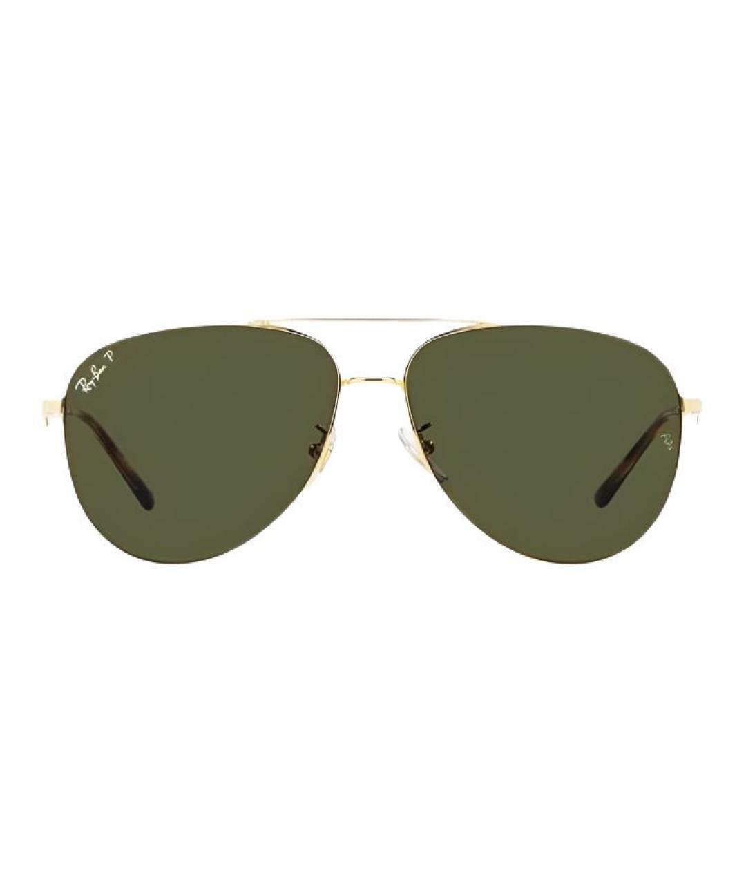 RAY BAN Золотые металлические солнцезащитные очки, фото 2