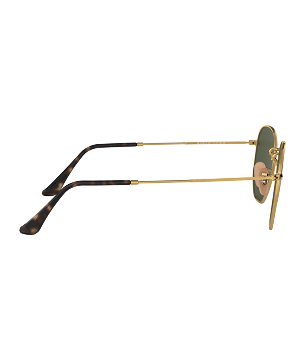 RAY BAN Золотые металлические солнцезащитные очки, фото 3