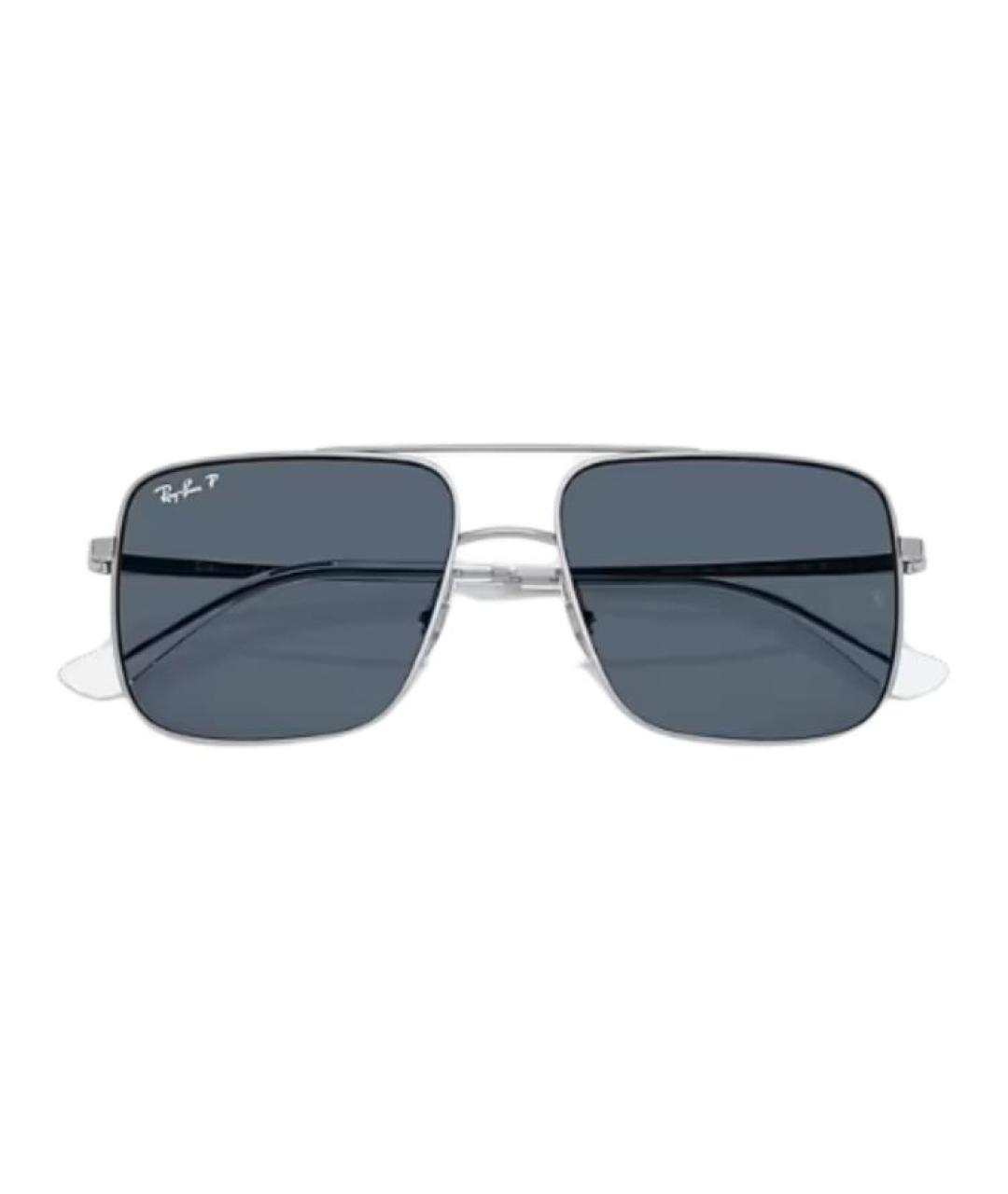 RAY BAN Серебряные металлические солнцезащитные очки, фото 2