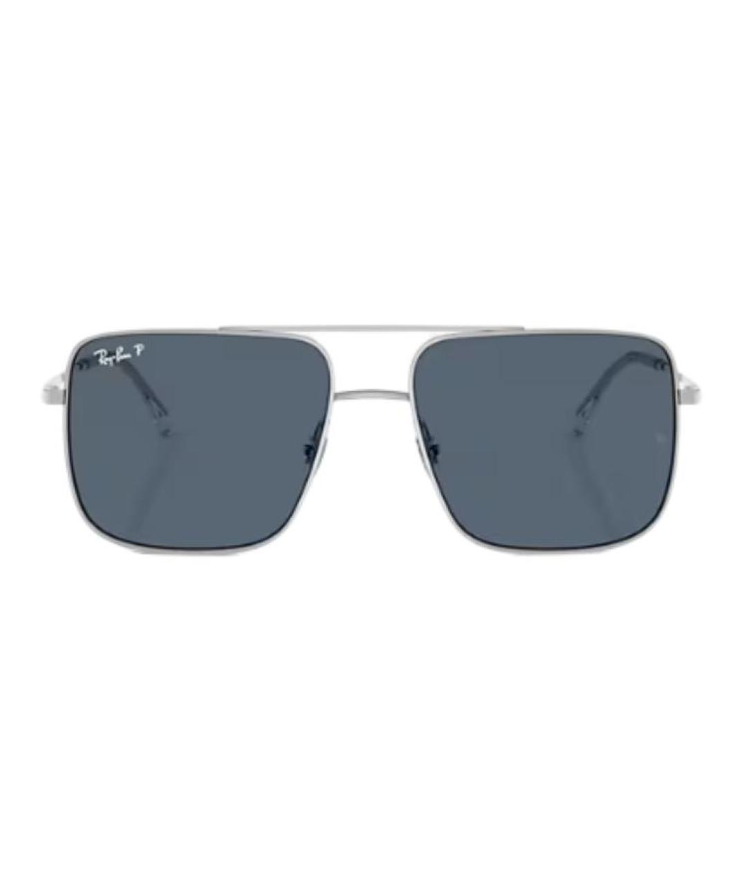 RAY BAN Серебряные металлические солнцезащитные очки, фото 5