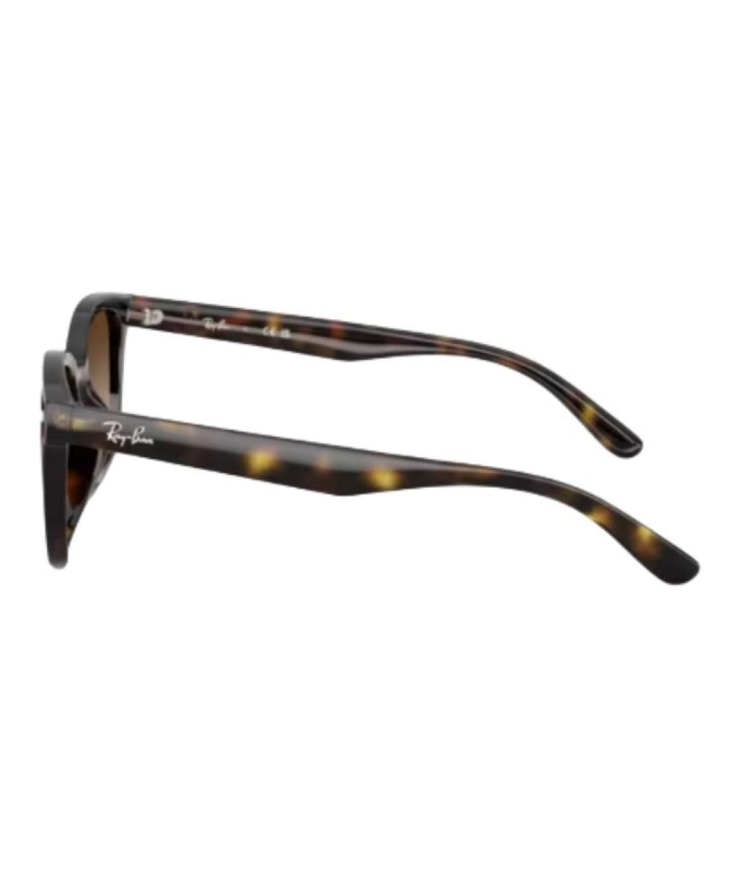 RAY BAN Коричневые пластиковые солнцезащитные очки, фото 3
