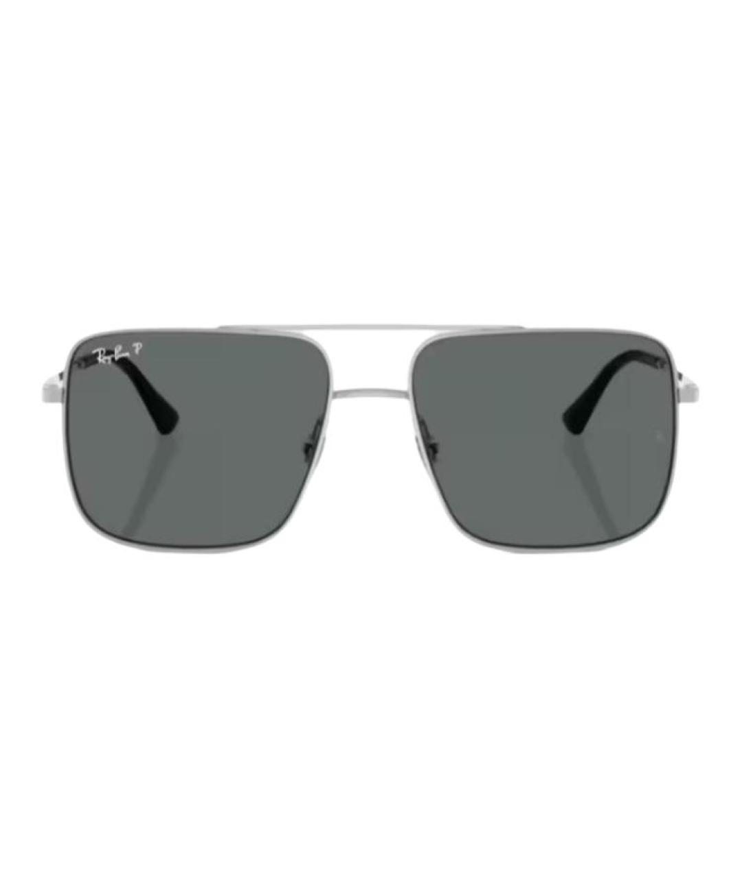 RAY BAN Серебряные металлические солнцезащитные очки, фото 2