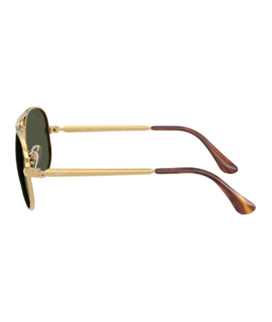 RAY BAN Золотые металлические солнцезащитные очки, фото 3