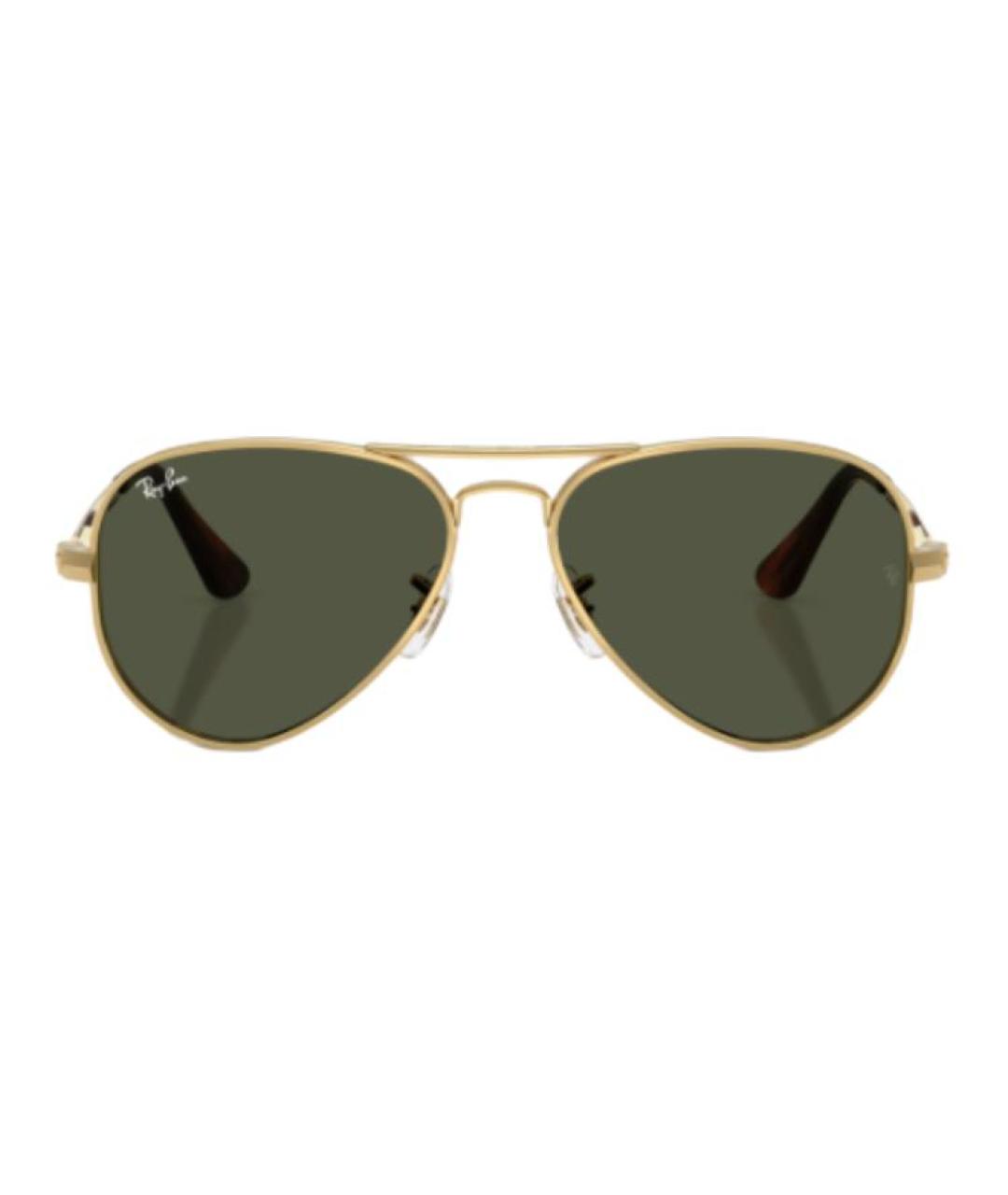 RAY BAN Золотые металлические солнцезащитные очки, фото 2