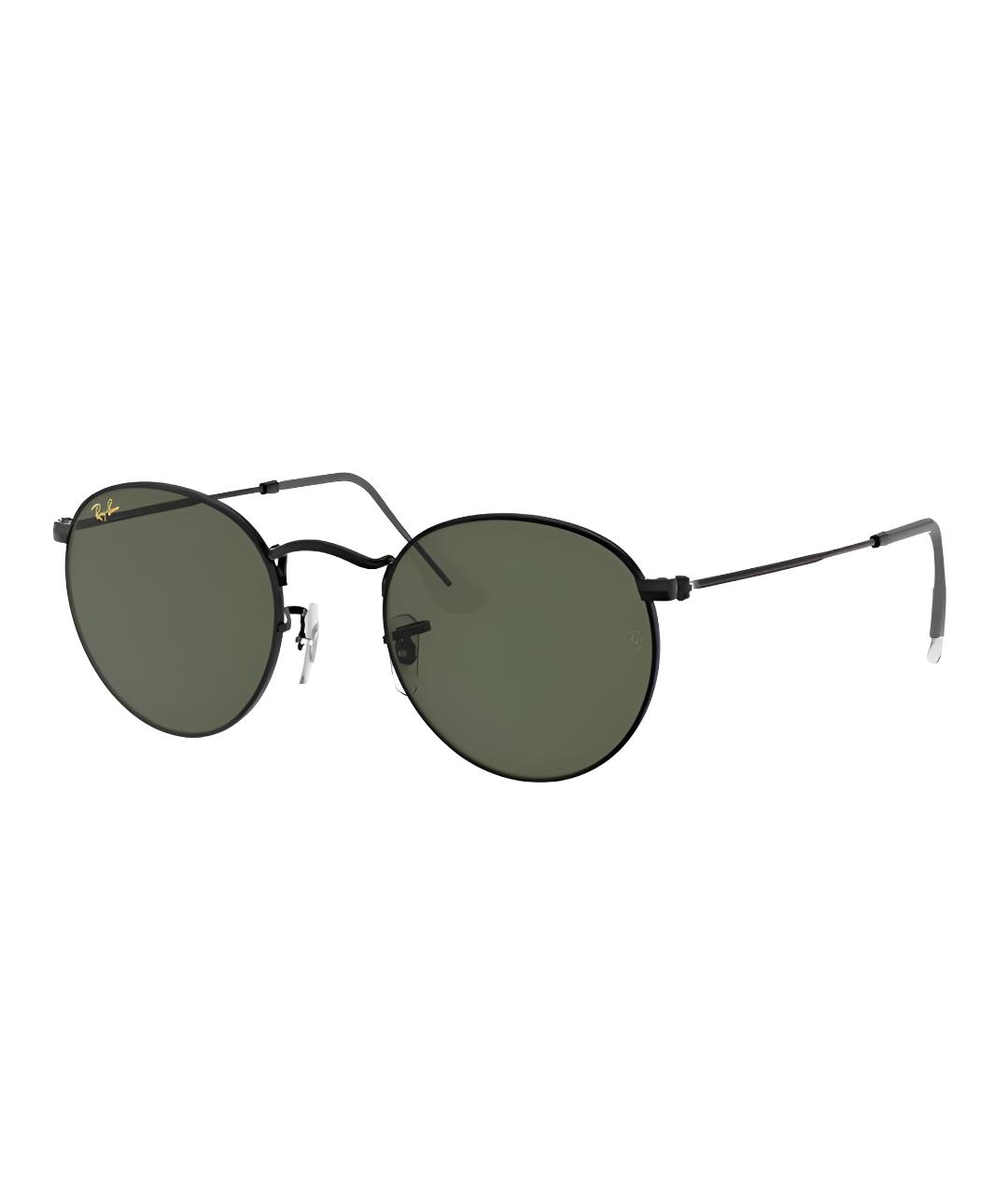 RAY BAN Черные металлические солнцезащитные очки, фото 2