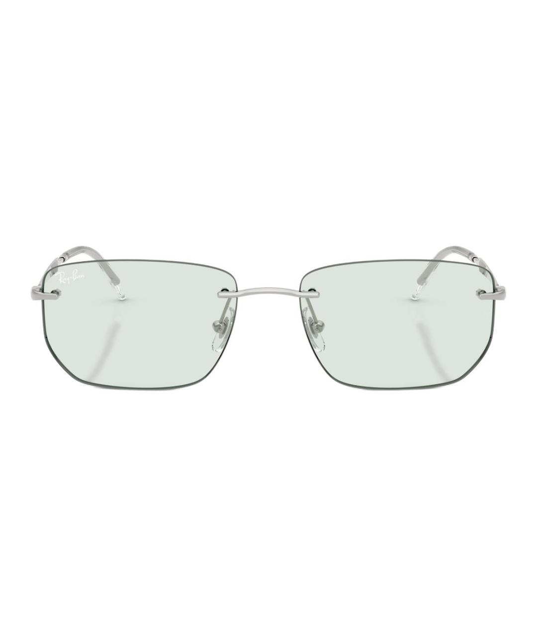RAY BAN Серебряные металлические солнцезащитные очки, фото 4