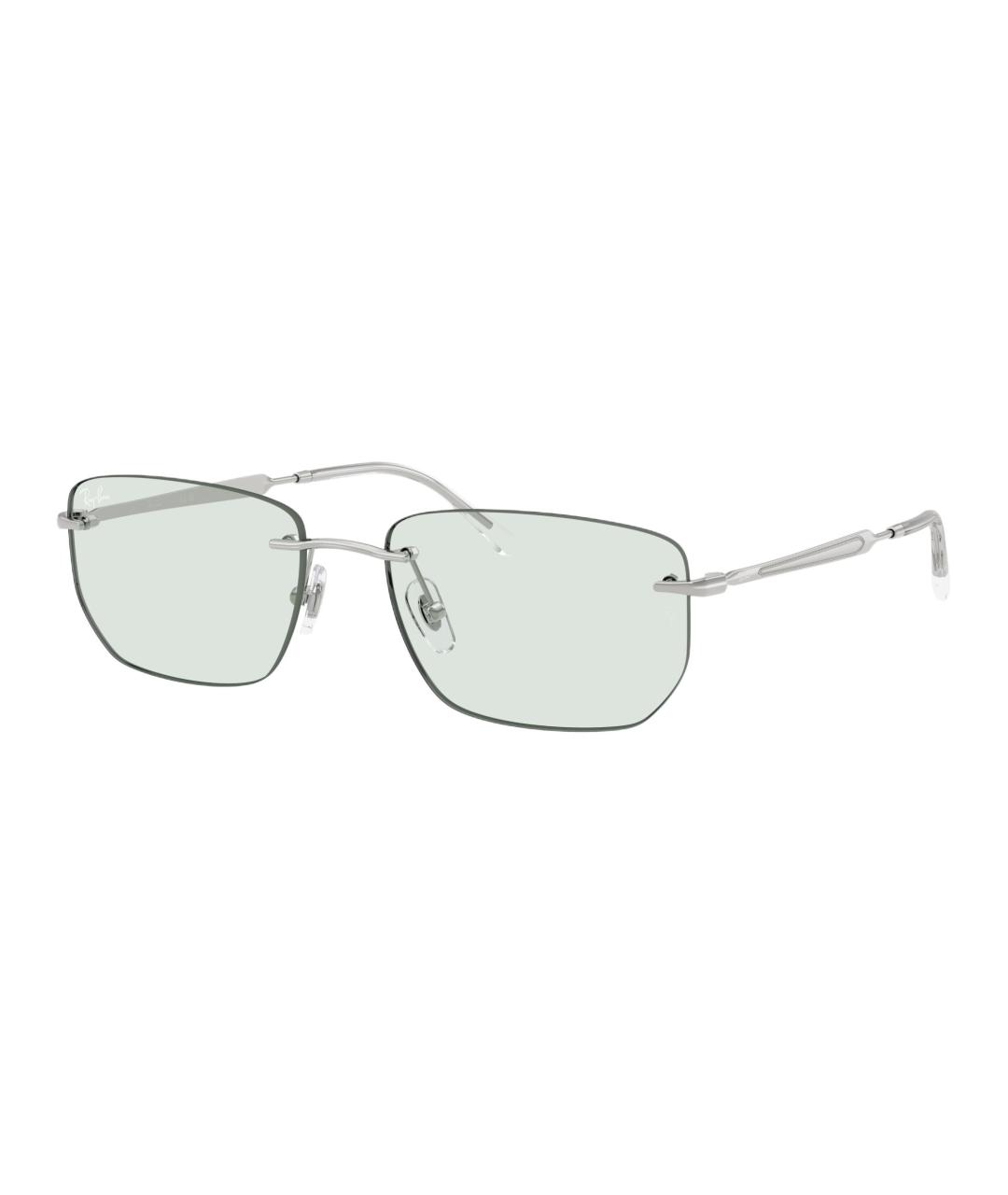 RAY BAN Серебряные металлические солнцезащитные очки, фото 1