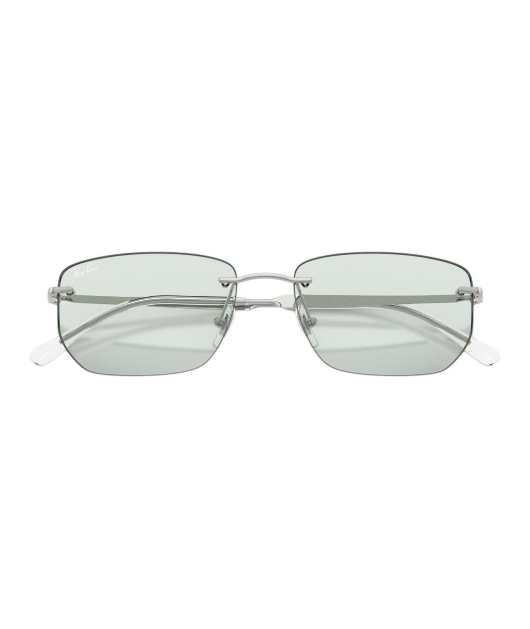 RAY BAN Серебряные металлические солнцезащитные очки, фото 5