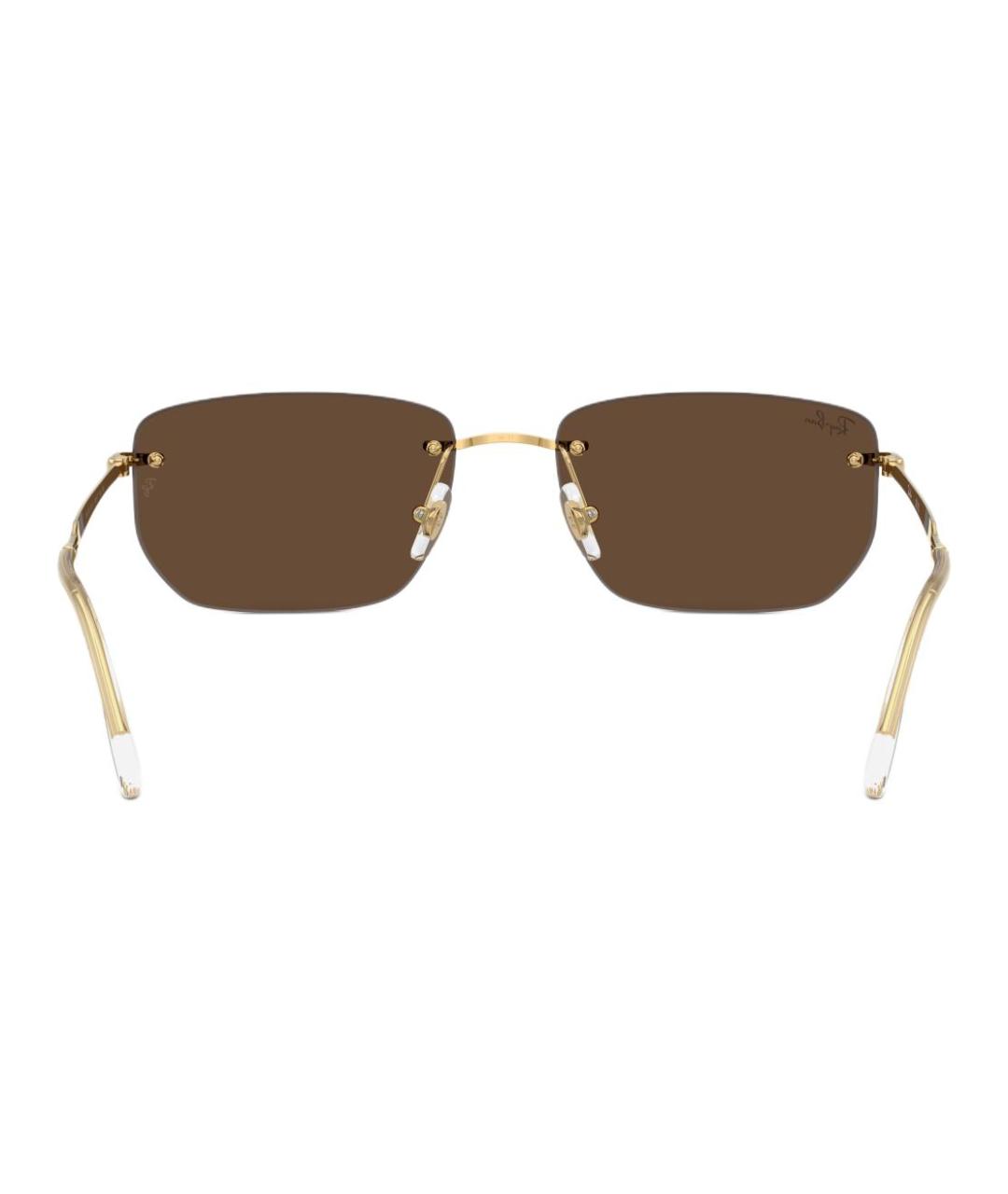 RAY BAN Золотые металлические солнцезащитные очки, фото 3