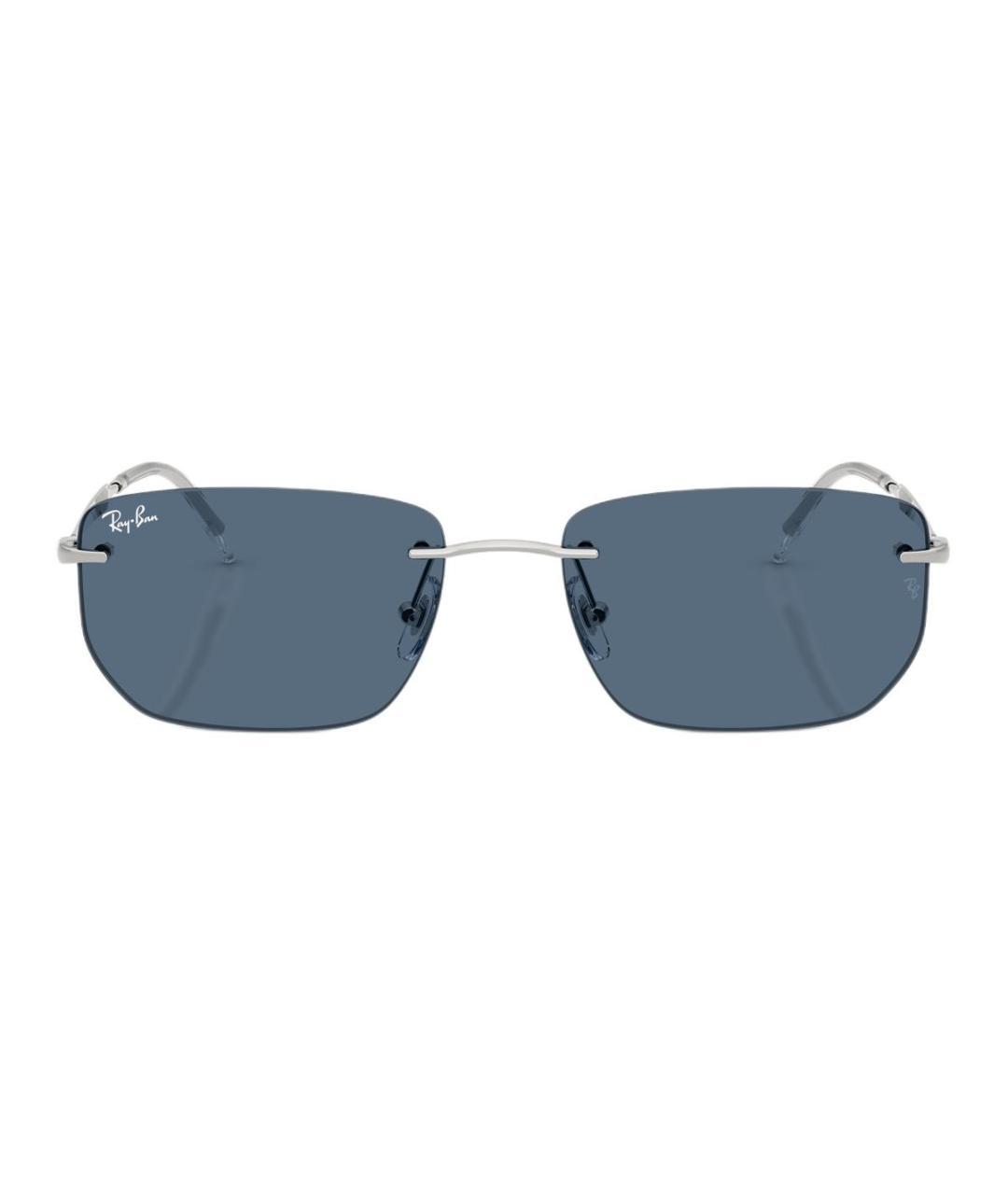 RAY BAN Серебряные металлические солнцезащитные очки, фото 4