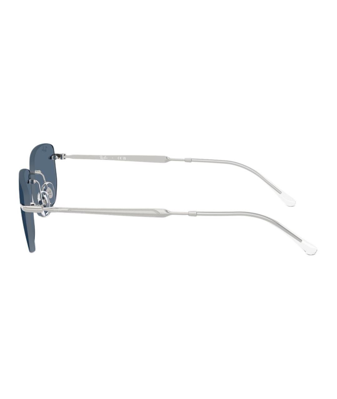 RAY BAN Серебряные металлические солнцезащитные очки, фото 2