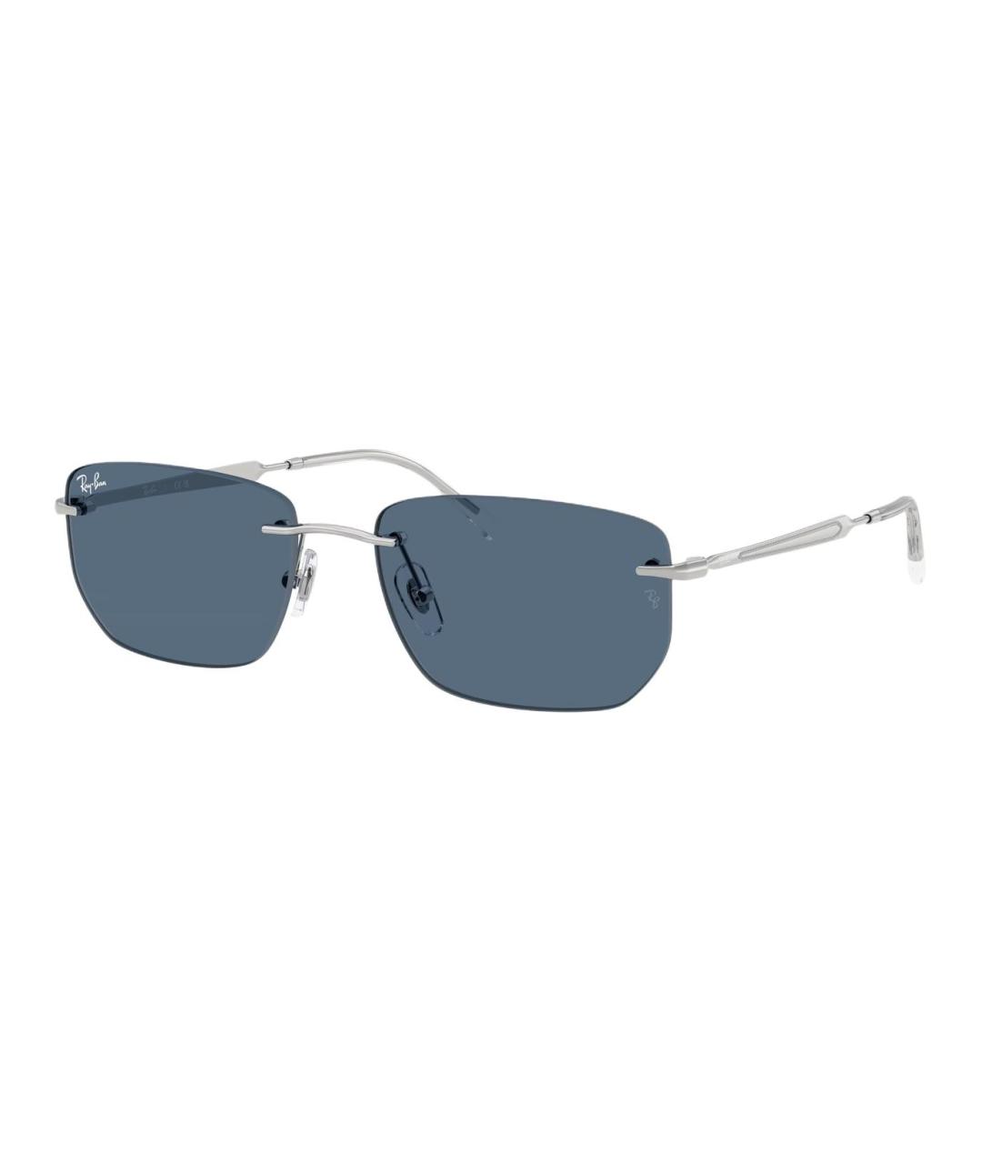 RAY BAN Серебряные металлические солнцезащитные очки, фото 1