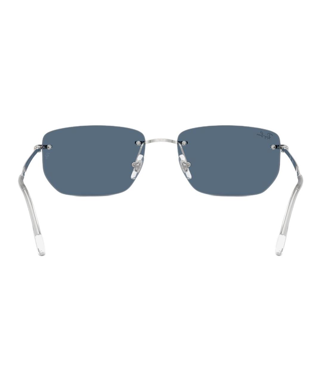 RAY BAN Серебряные металлические солнцезащитные очки, фото 3