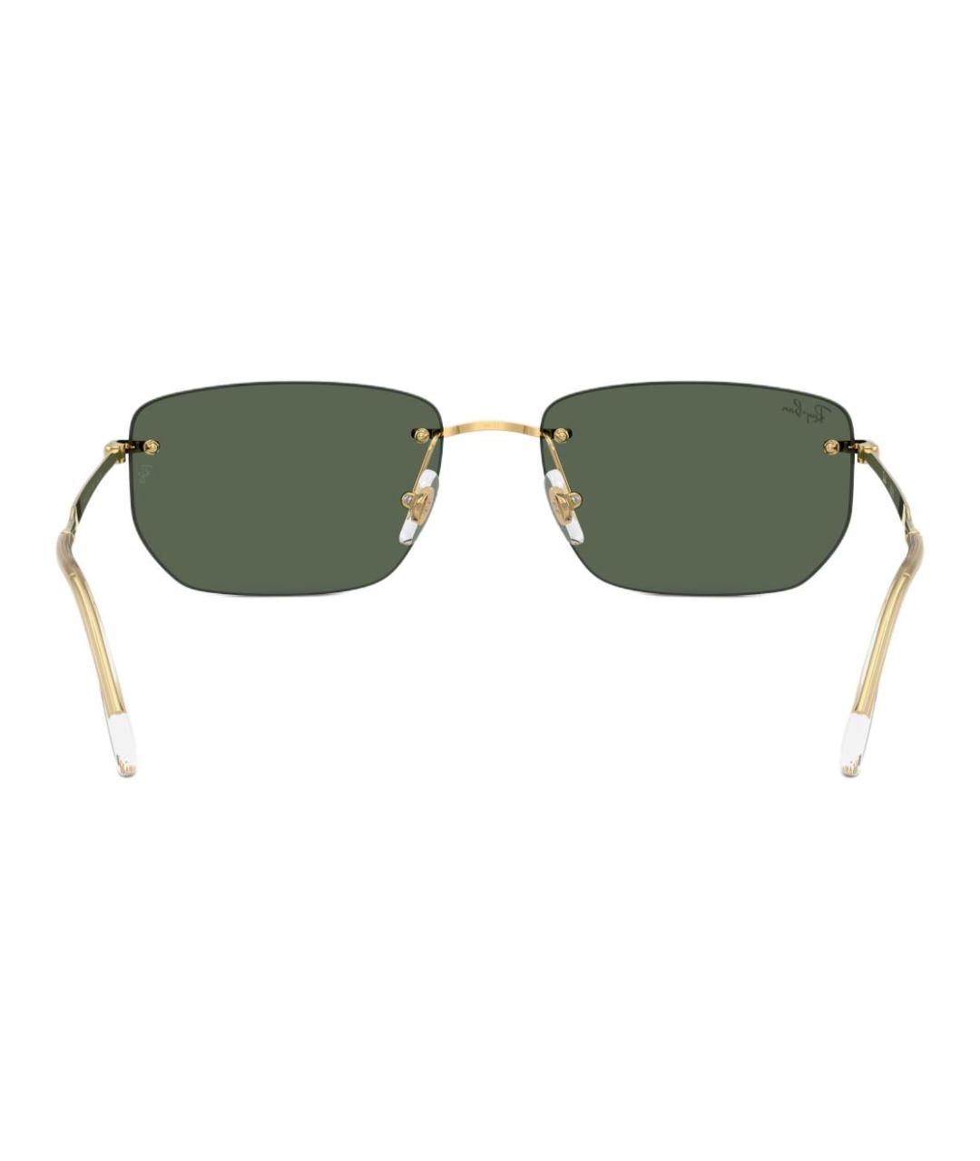 RAY BAN Золотые металлические солнцезащитные очки, фото 3