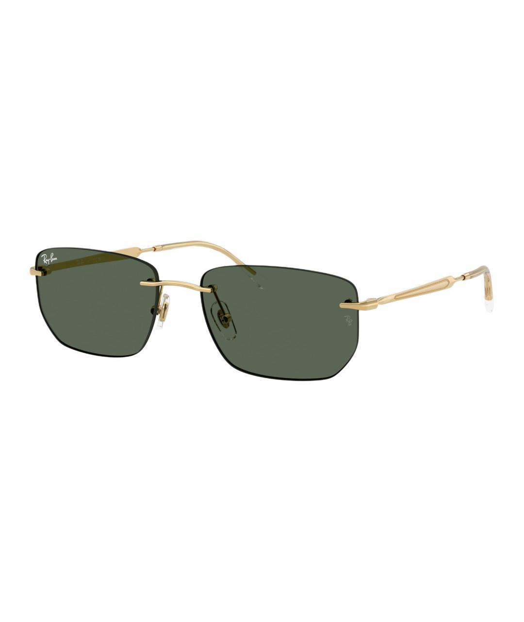 RAY BAN Золотые металлические солнцезащитные очки, фото 6
