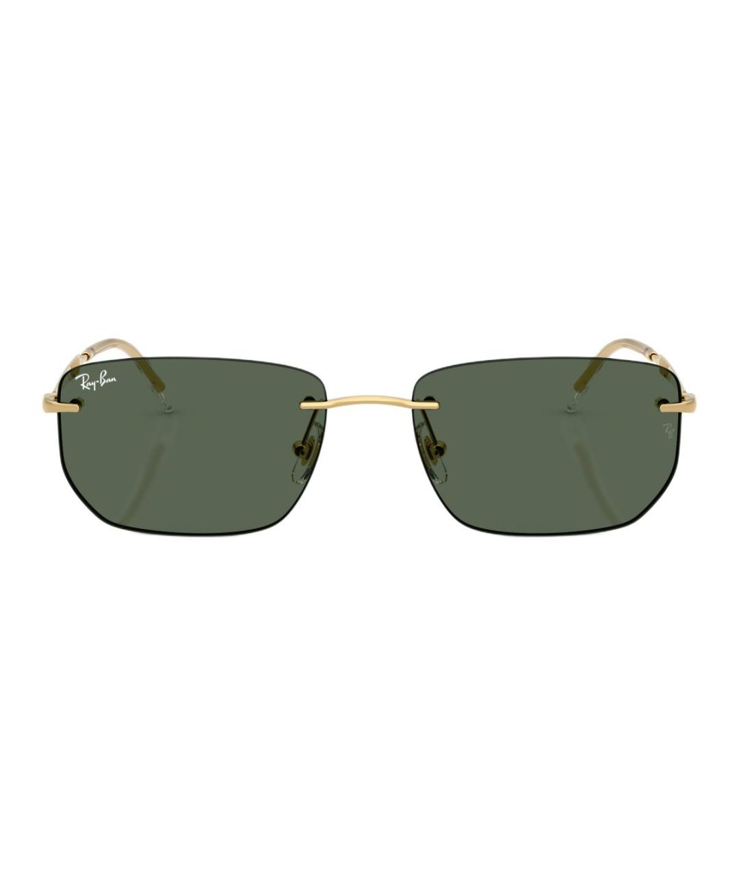 RAY BAN Золотые металлические солнцезащитные очки, фото 4
