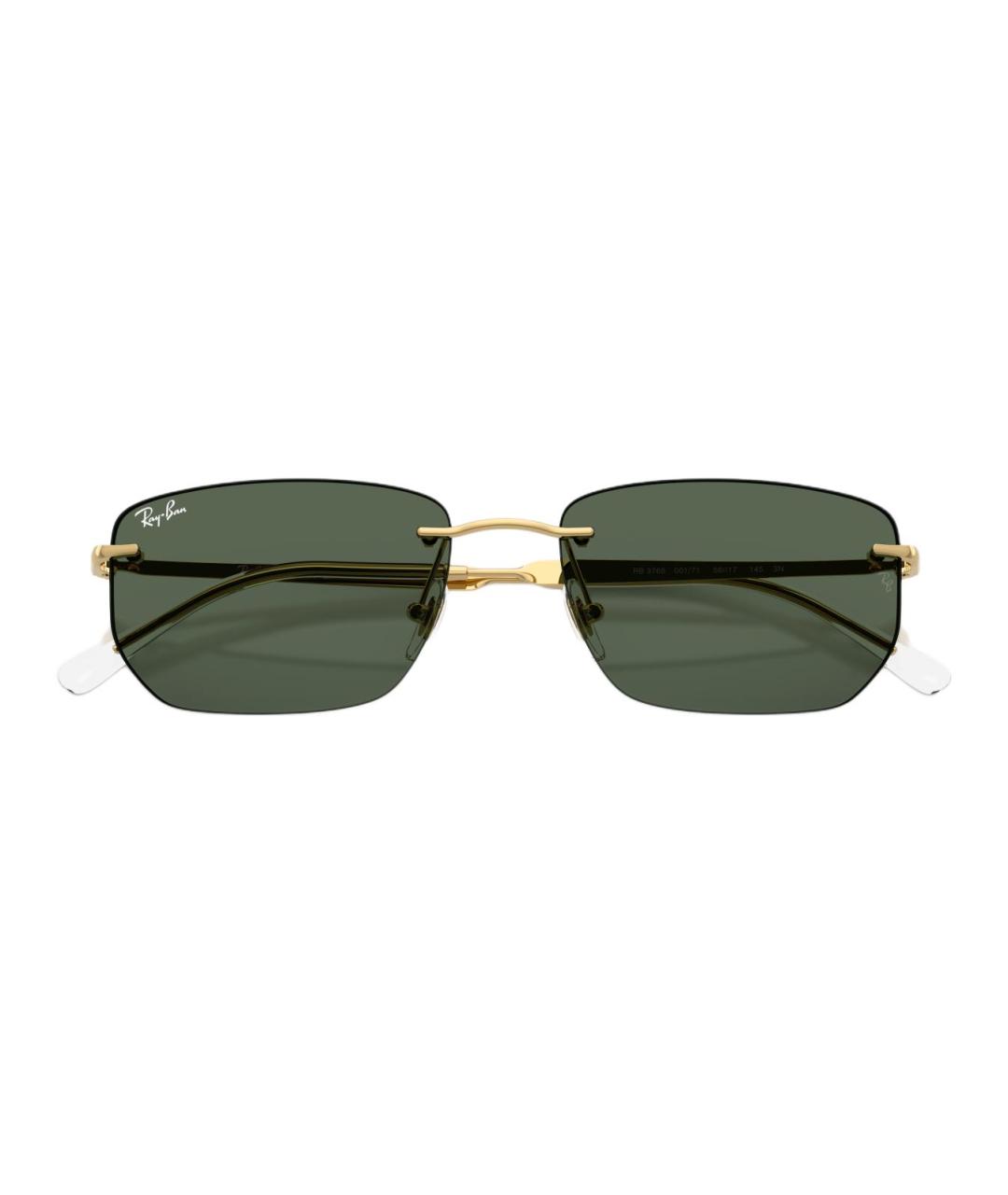 RAY BAN Золотые металлические солнцезащитные очки, фото 5