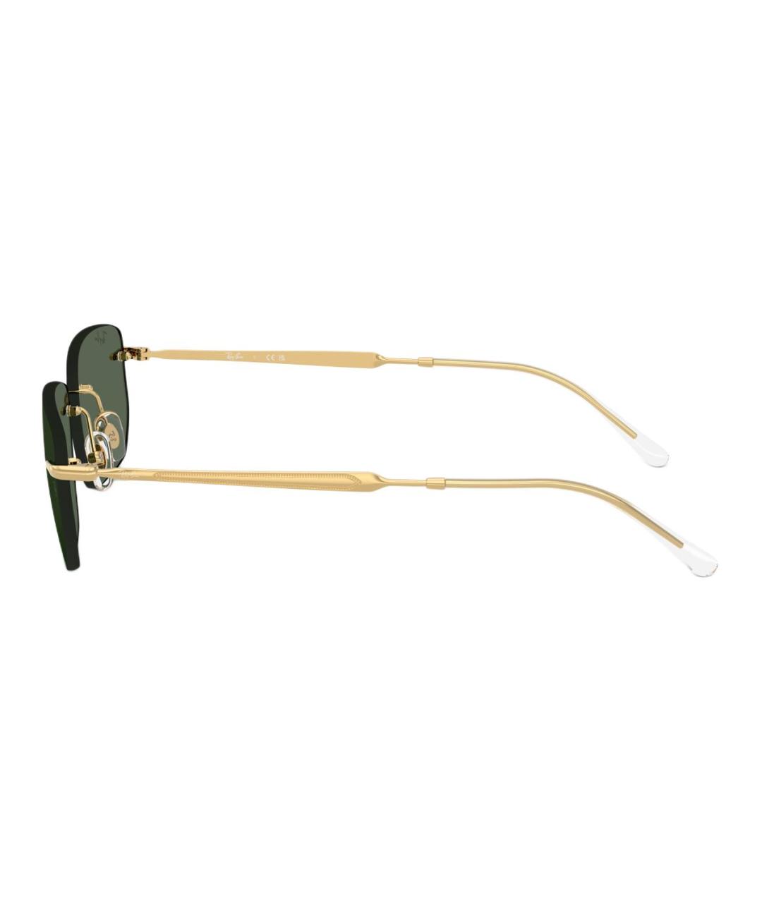 RAY BAN Золотые металлические солнцезащитные очки, фото 2