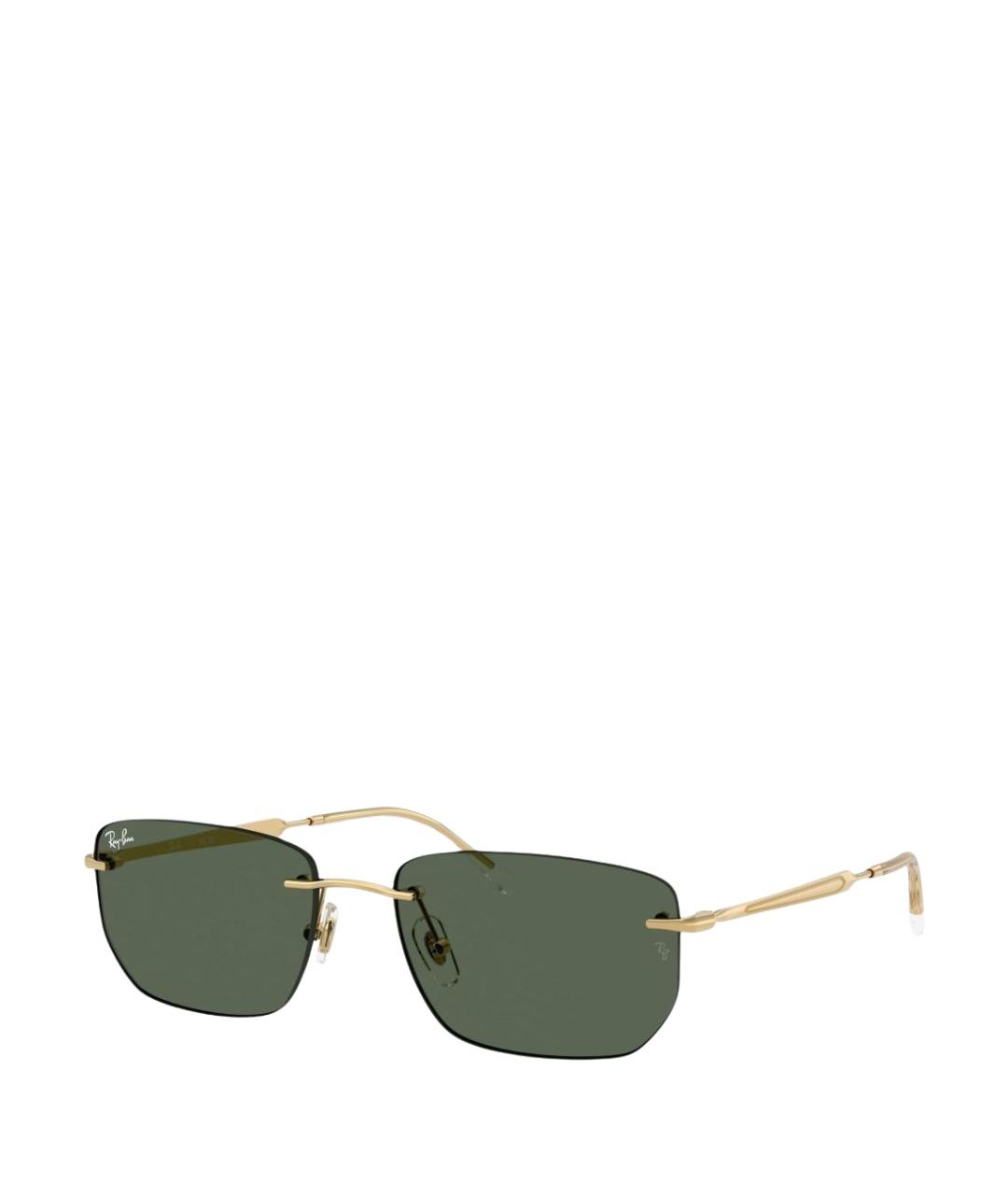 RAY BAN Золотые металлические солнцезащитные очки, фото 1