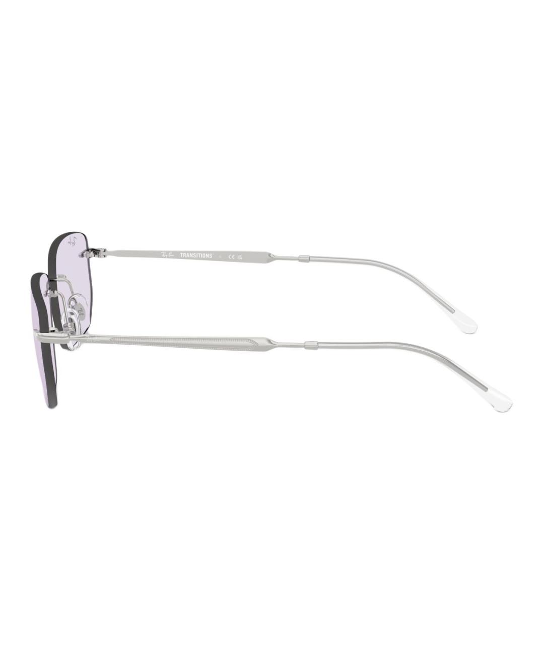 RAY BAN Серебряные металлические солнцезащитные очки, фото 2