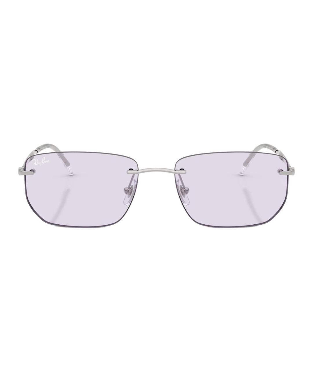 RAY BAN Серебряные металлические солнцезащитные очки, фото 4