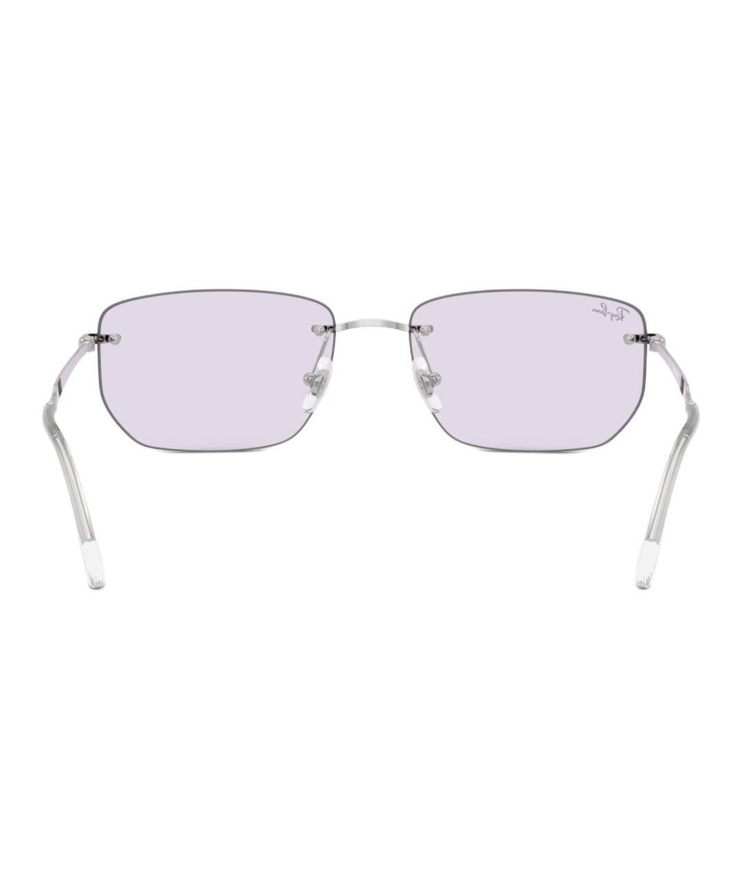 RAY BAN Серебряные металлические солнцезащитные очки, фото 3
