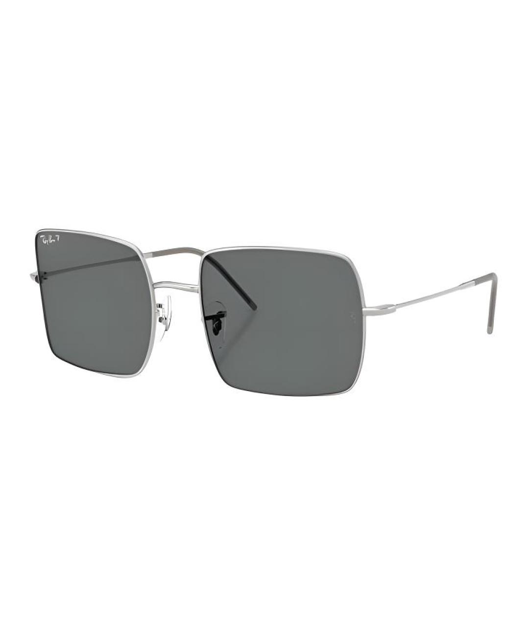 RAY BAN Серебряные металлические солнцезащитные очки, фото 1
