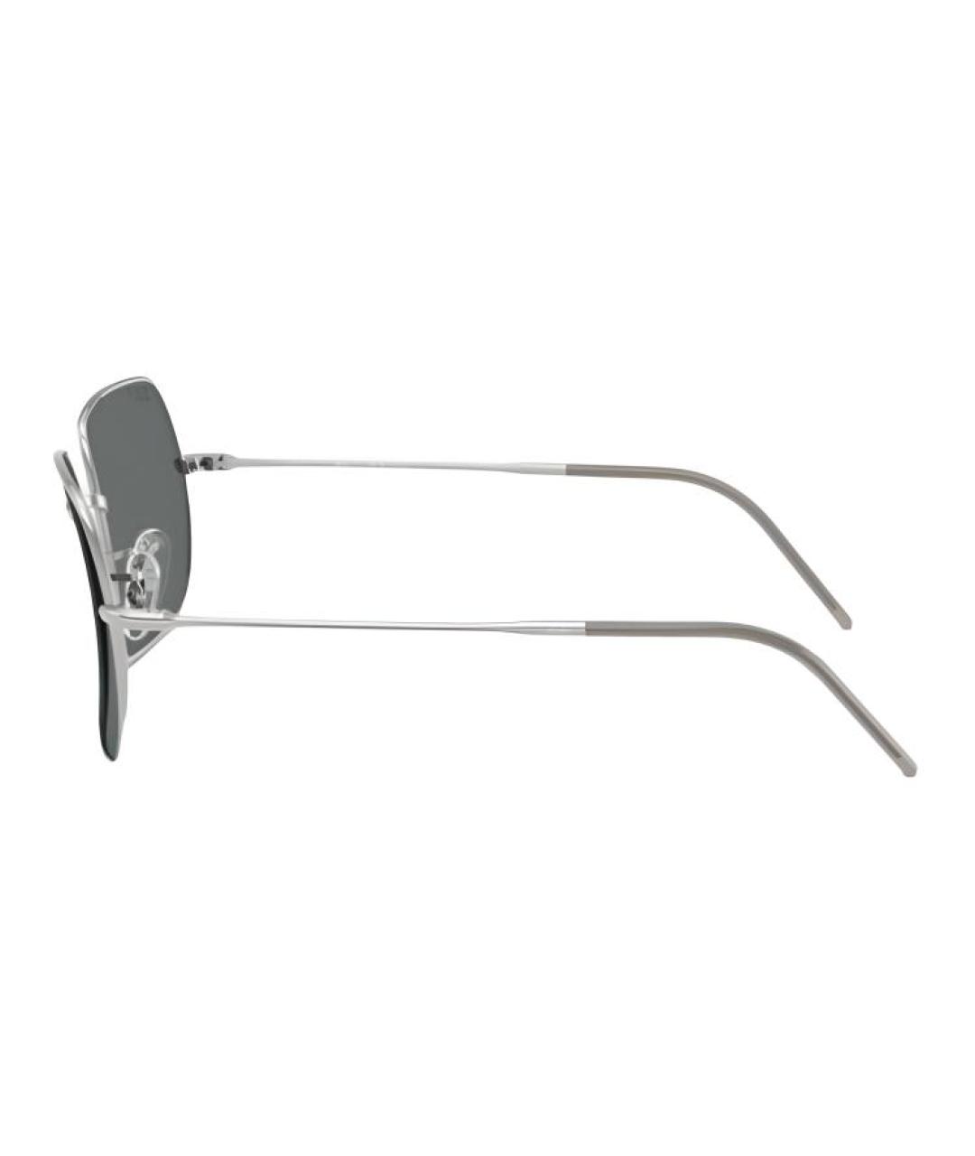 RAY BAN Серебряные металлические солнцезащитные очки, фото 3