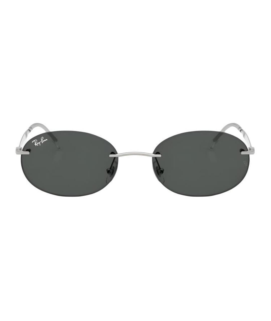 RAY BAN Серебряные металлические солнцезащитные очки, фото 3