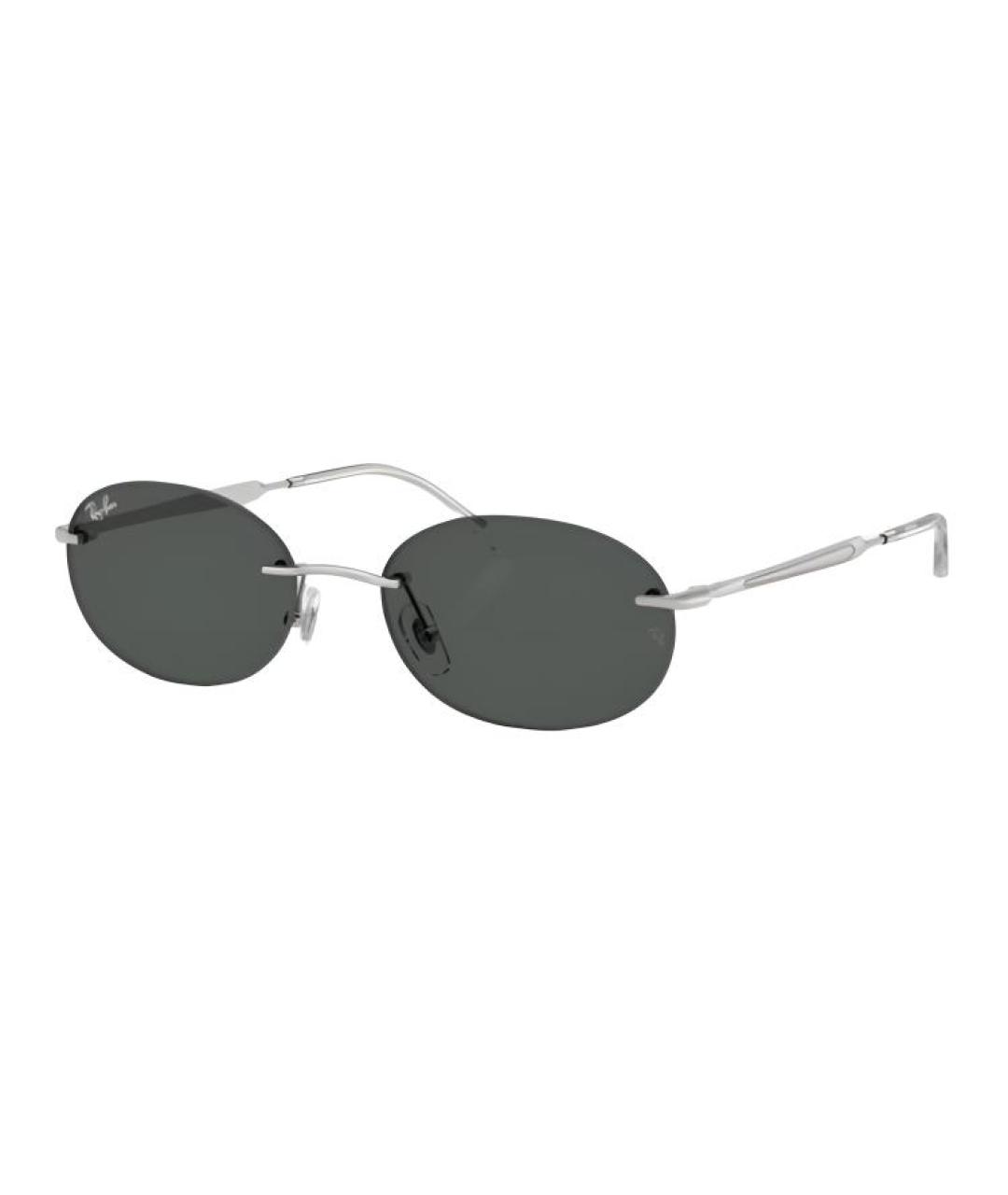 RAY BAN Серебряные металлические солнцезащитные очки, фото 1