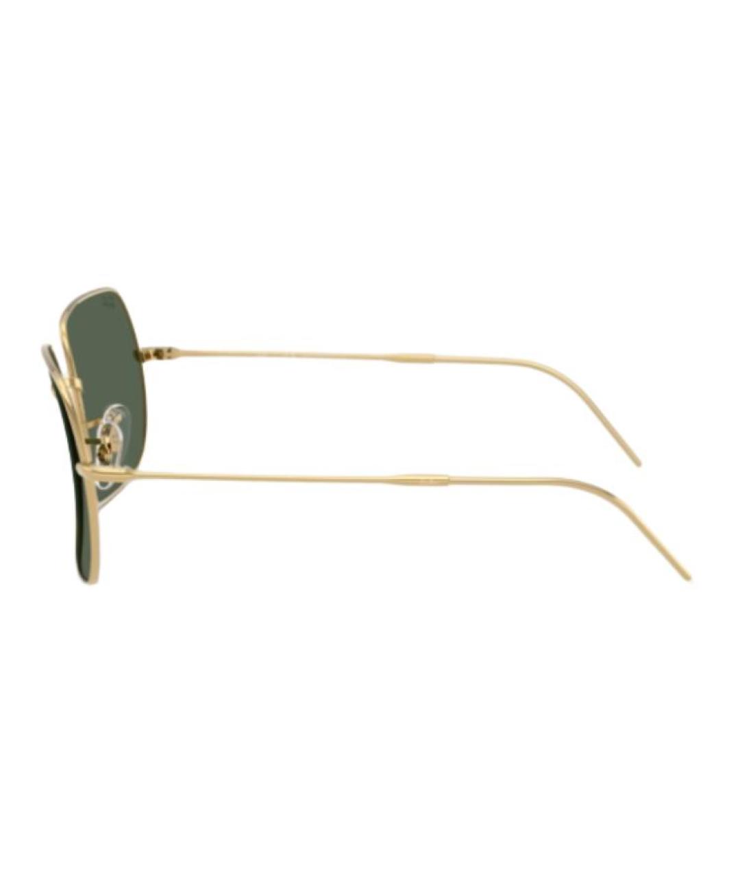 RAY BAN Золотые металлические солнцезащитные очки, фото 3