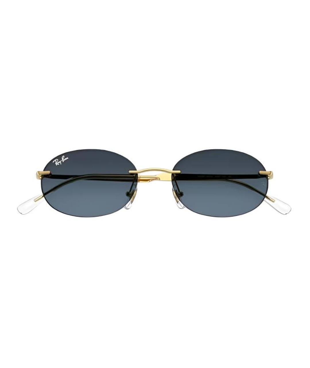 RAY BAN Золотые металлические солнцезащитные очки, фото 4