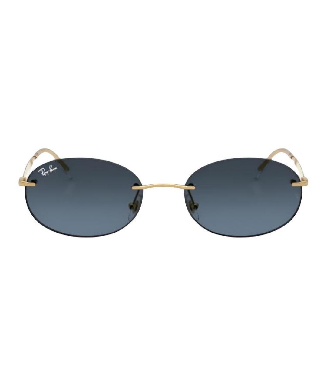 RAY BAN Золотые металлические солнцезащитные очки, фото 2