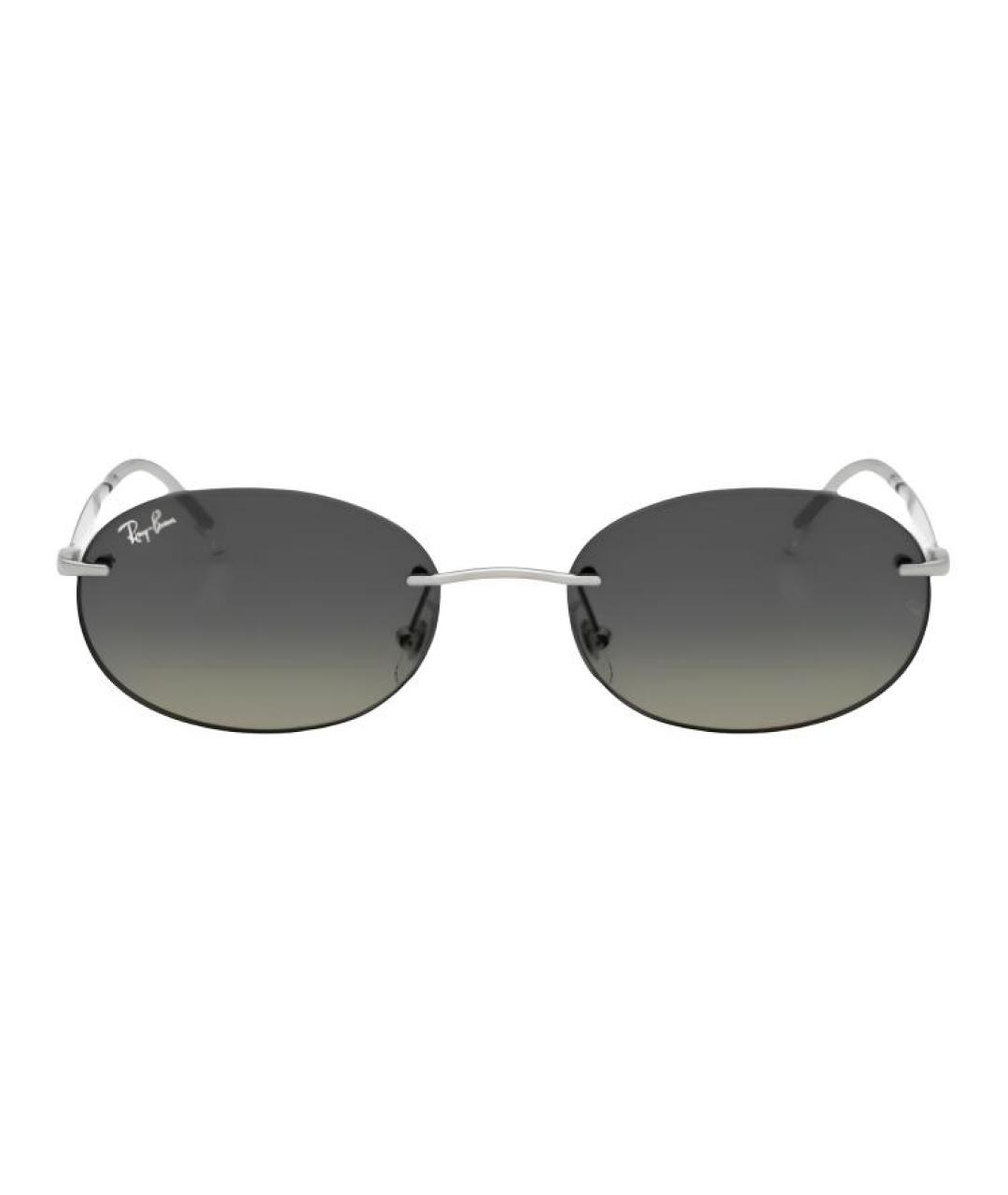 RAY BAN Серебряные металлические солнцезащитные очки, фото 2