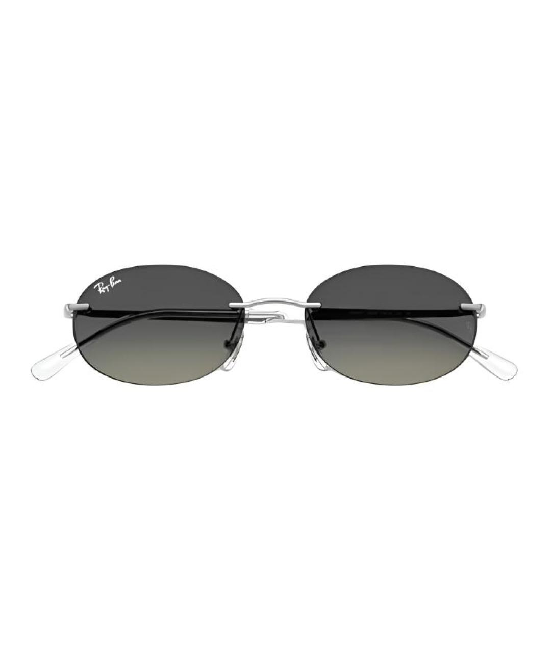 RAY BAN Серебряные металлические солнцезащитные очки, фото 4