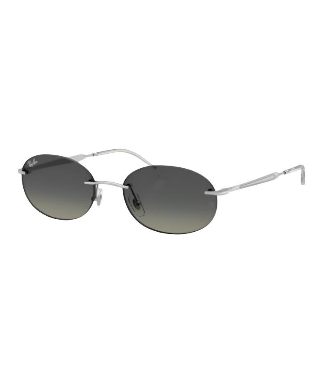 RAY BAN Серебряные металлические солнцезащитные очки, фото 1