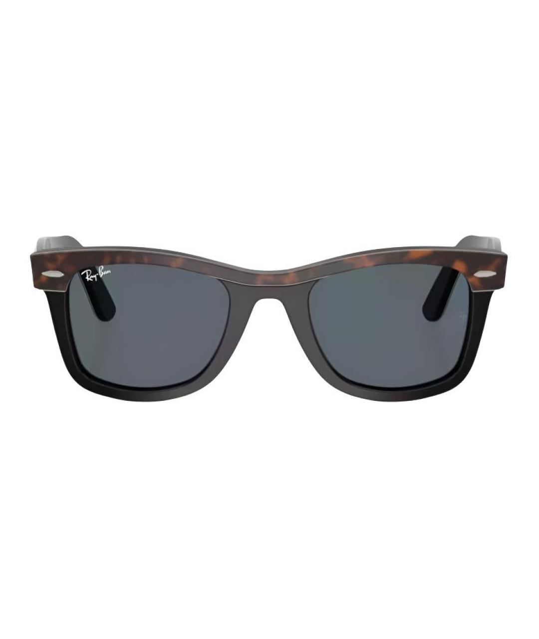 RAY BAN Коричневые пластиковые солнцезащитные очки, фото 2