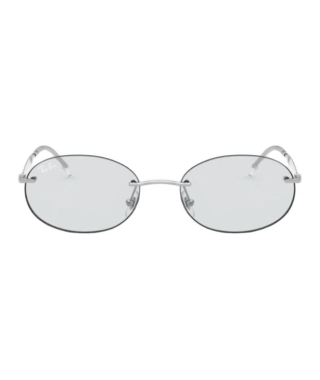 RAY BAN Серебряные металлические солнцезащитные очки, фото 2