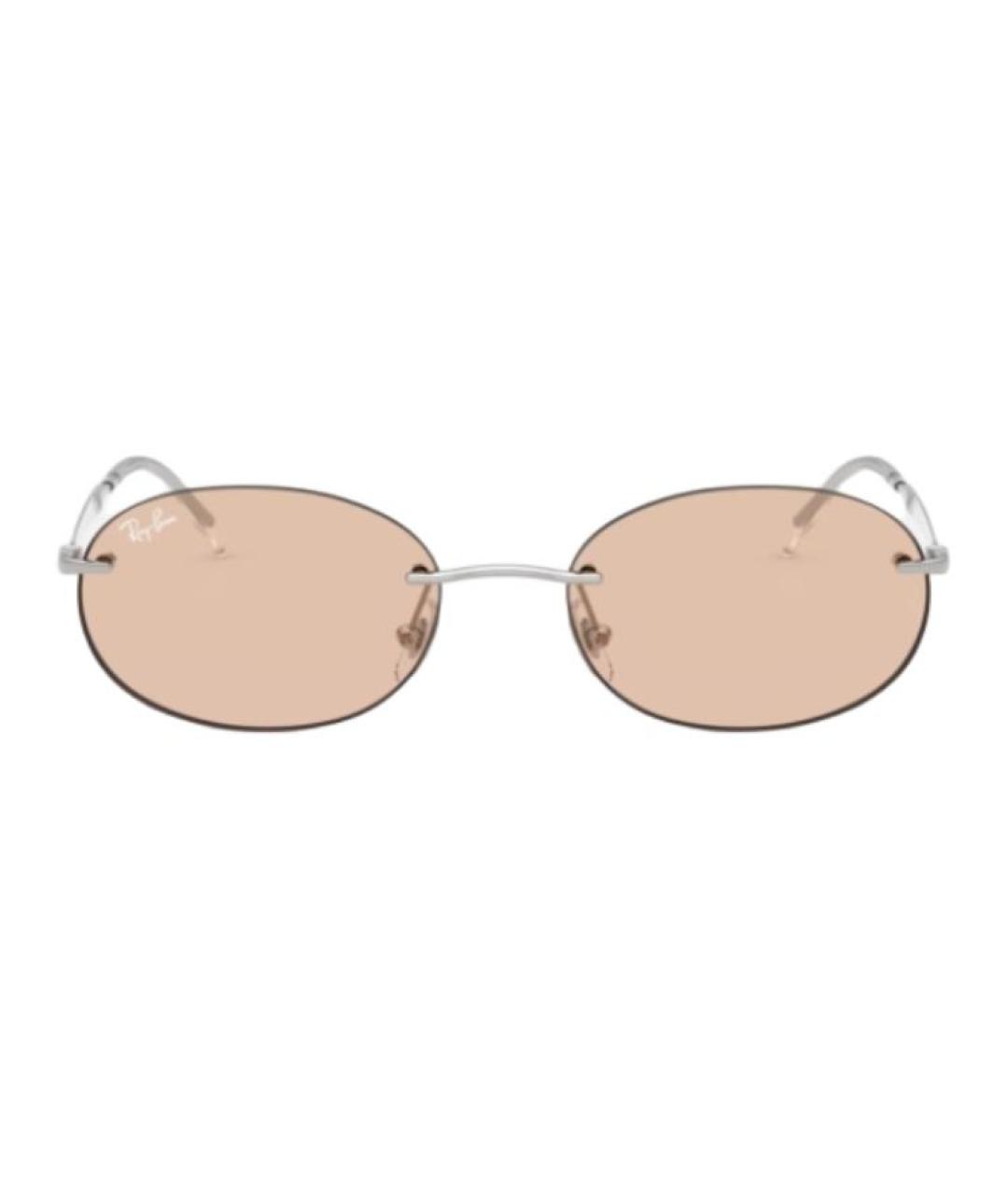 RAY BAN Серебряные металлические солнцезащитные очки, фото 2