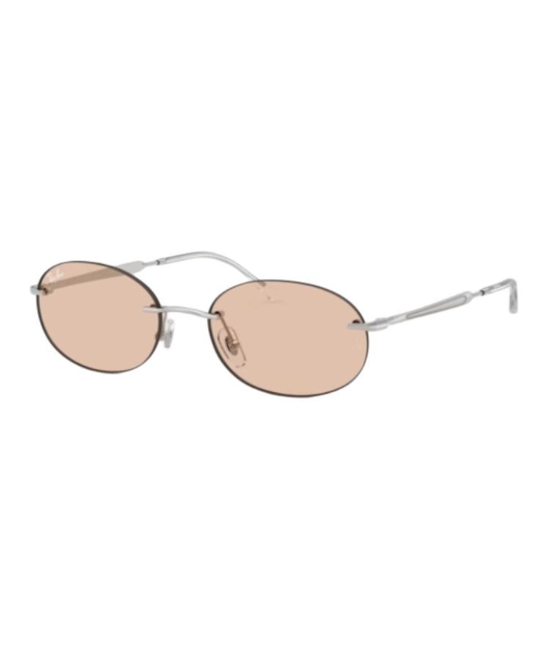 RAY BAN Серебряные металлические солнцезащитные очки, фото 1