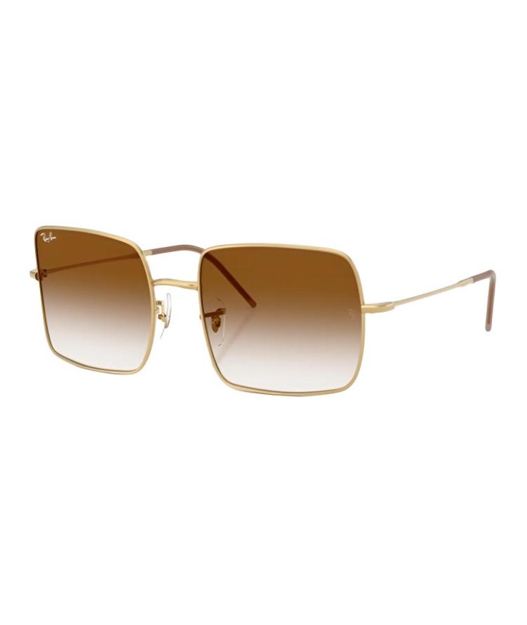RAY BAN Золотые металлические солнцезащитные очки, фото 1