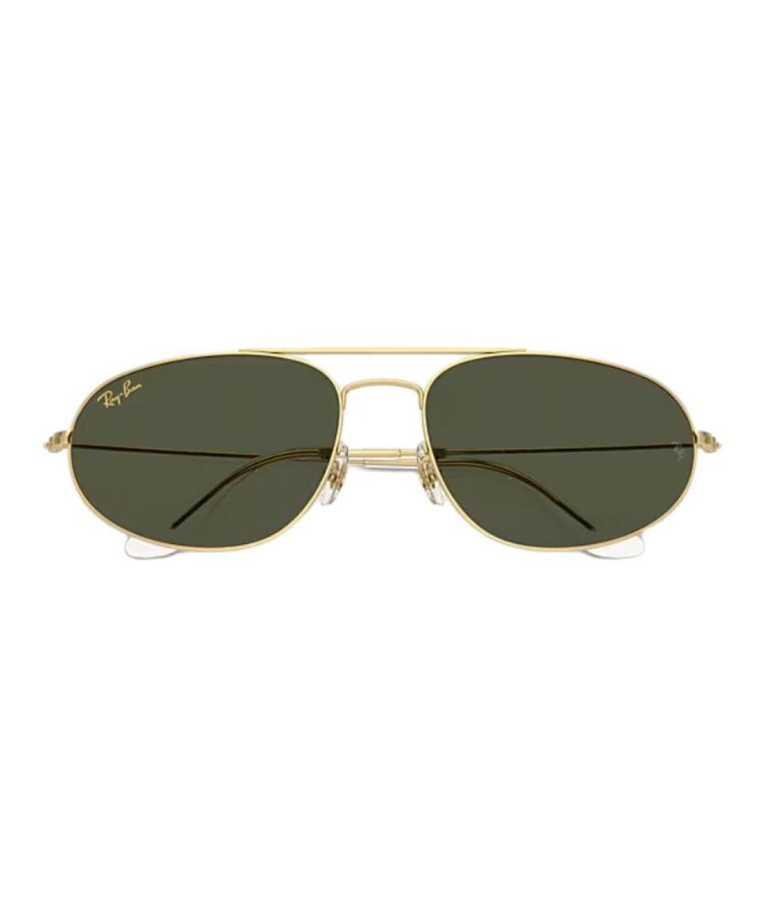 RAY BAN Золотые металлические солнцезащитные очки, фото 4