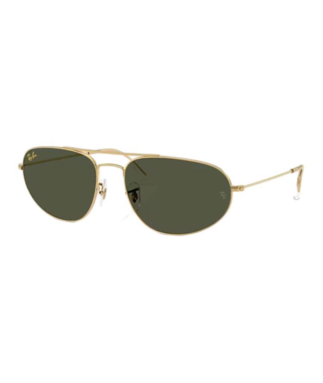 RAY BAN Золотые металлические солнцезащитные очки, фото 1