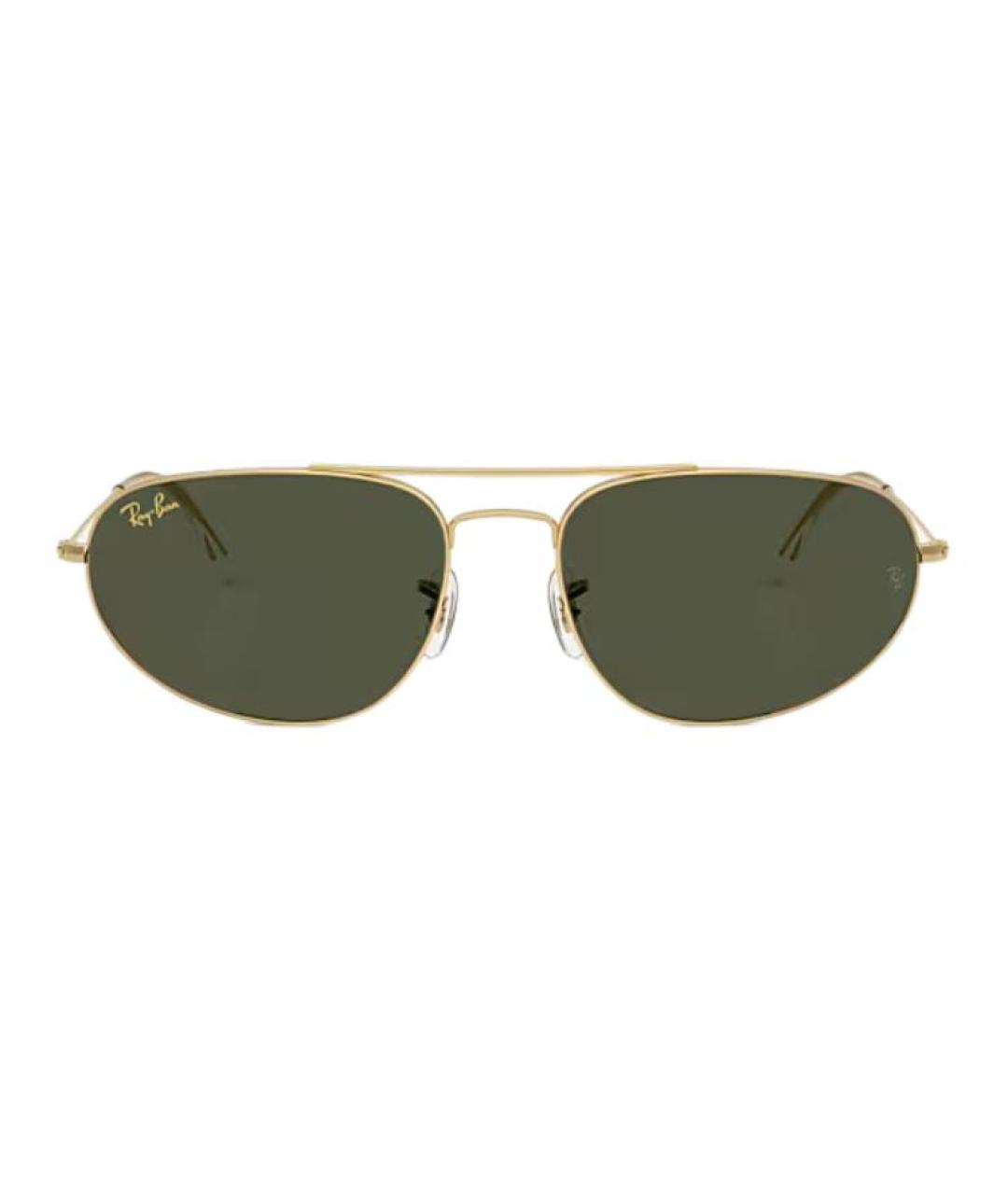 RAY BAN Золотые металлические солнцезащитные очки, фото 2