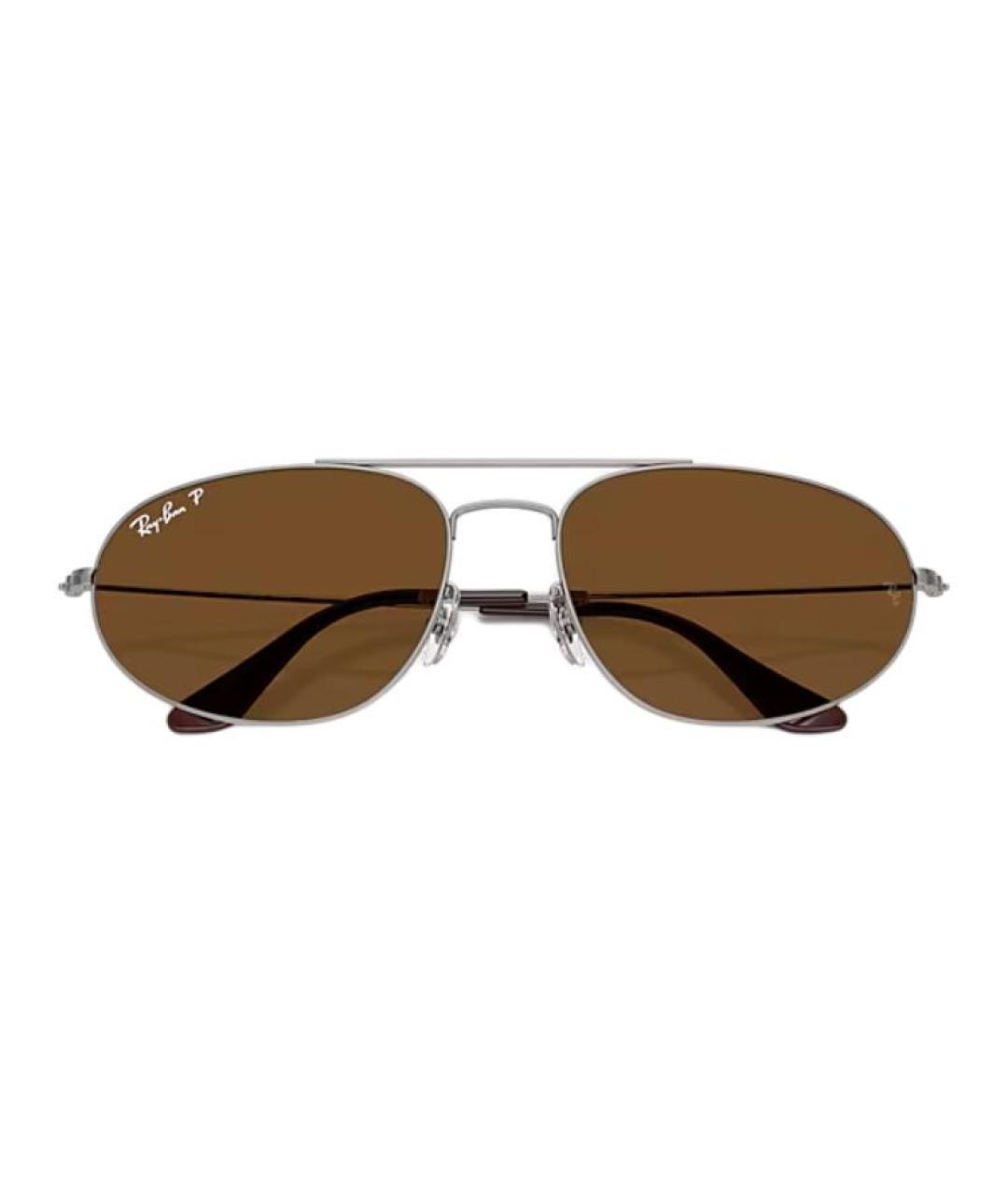 RAY BAN Золотые металлические солнцезащитные очки, фото 4