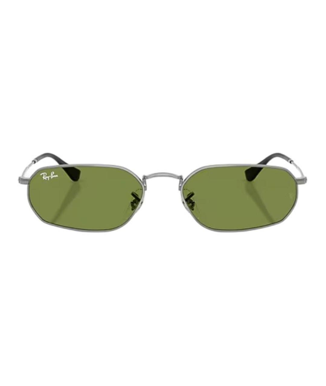 RAY BAN Серебряные металлические солнцезащитные очки, фото 2