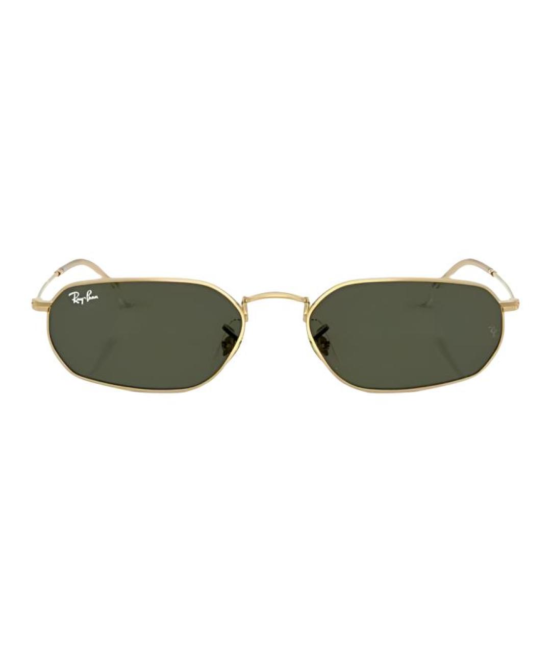RAY BAN Золотые металлические солнцезащитные очки, фото 2